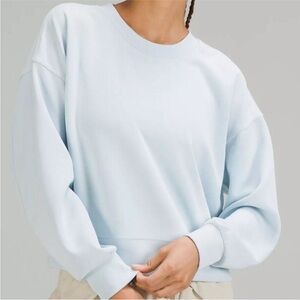 Lululemon Softstreme Perfectly Oversized Cropped Crew - powder blue size 2